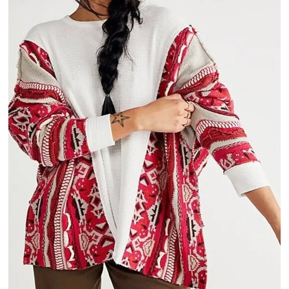 We The Free Sweaters - Free People We The Free Say It Loud Textured 3D Knit Thermal Sweater Top XS $198